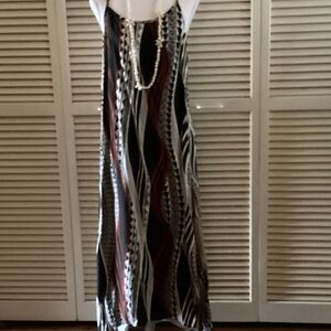 Me Too Black, White, and Brown Maxi Skirt